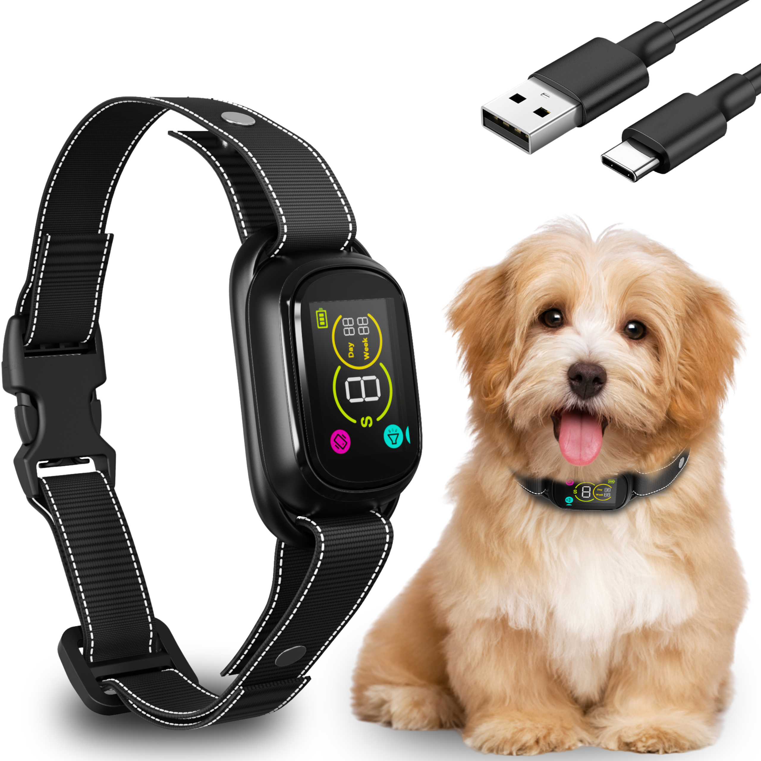 Furline 680 Anti Blafband LED scherm met trilling & Geluid 2 Furline 680 Anti Blafband LED scherm met trilling & Geluid 2